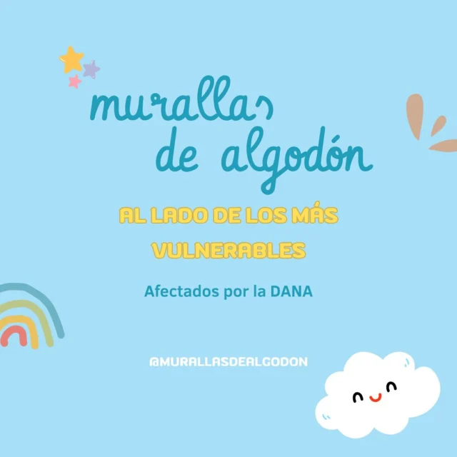 💒CENTRO DE RECOGIDA DE MATERIAL PARA LOS AFECTADOS ❤️‍🩹POR LA DANA 

En Murallas de Algodón esta semana estaremos recogiendo material específico para niños y niñas con necesidades especiales para ofrecerlos a centros de atención temprana afectados por DANA.

¿Cómo podéis ayudar? 

Os dejamos una lista de materiales que estaremos recogiendo. 
Los productos de higiene es imprescindible que sean nuevos.

Otro tipo de materiales deben estar en BUEN estado. 

Para cualquier duda de qué llevar no dudéis en contactarnos o dejarlo en comentarios.

Estaremos MARTES,MIÉRCOLES Y JUEVES en nuestro centro, en horario de 17.00-20.00. 

En colaboración con @aspadir y @aytona_to

#afectadosdana #atenciontemprana #poblaciontea
